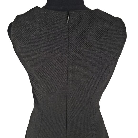 Dress the Population Modest Black V Neck Fit Flare Midi Dress - Picture 13 of 16